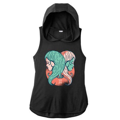 Gemini Zodiac Girl Ladies PosiCharge Tri-Blend Wicking Draft Hoodie Tank