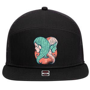 Gemini Zodiac Girl 7 Panel Mesh Trucker Snapback Hat