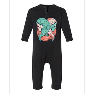 Gemini Zodiac Girl Infant Fleece One Piece