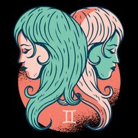 Gemini Zodiac Girl Drawstring Bag