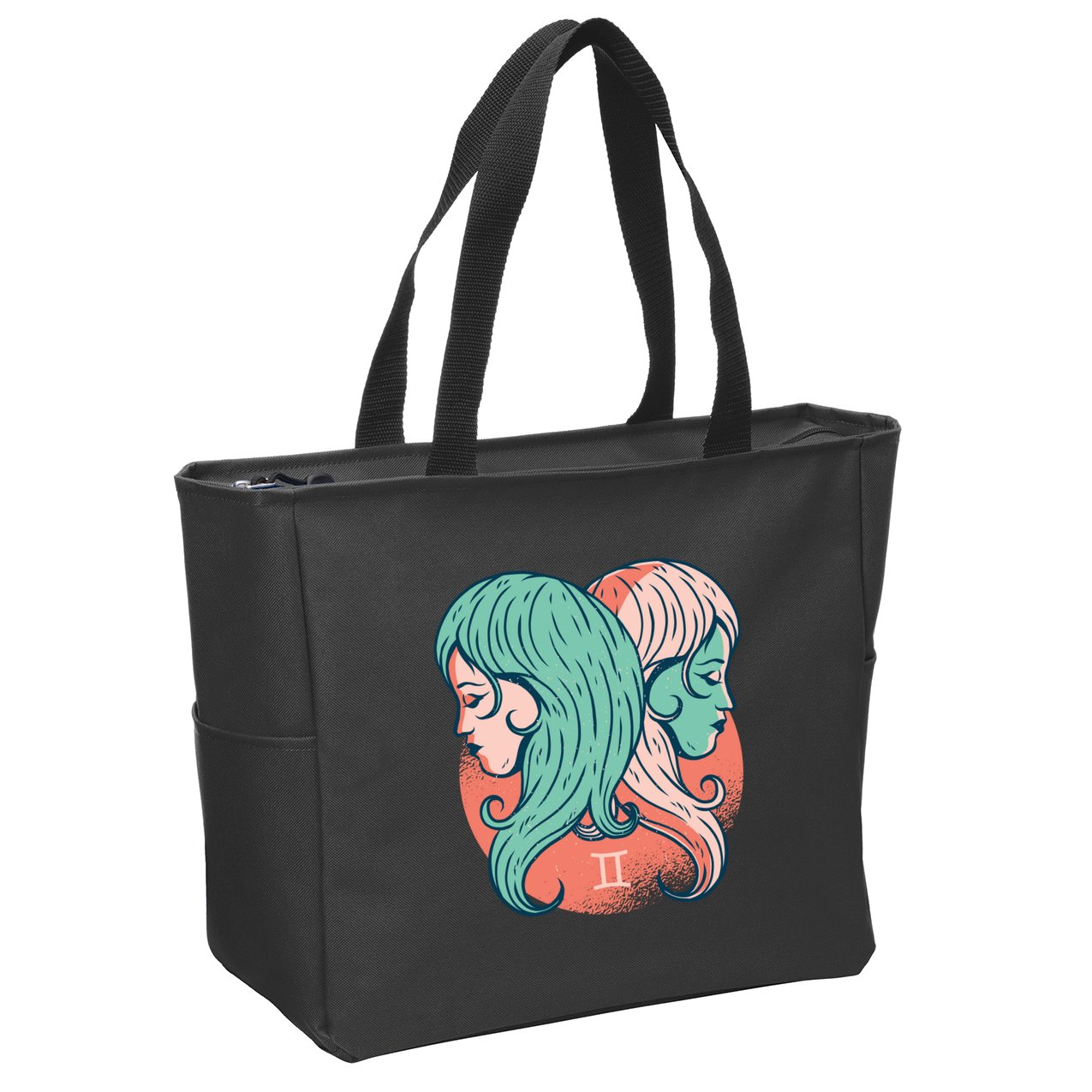 Gemini Zodiac Girl Zip Tote Bag