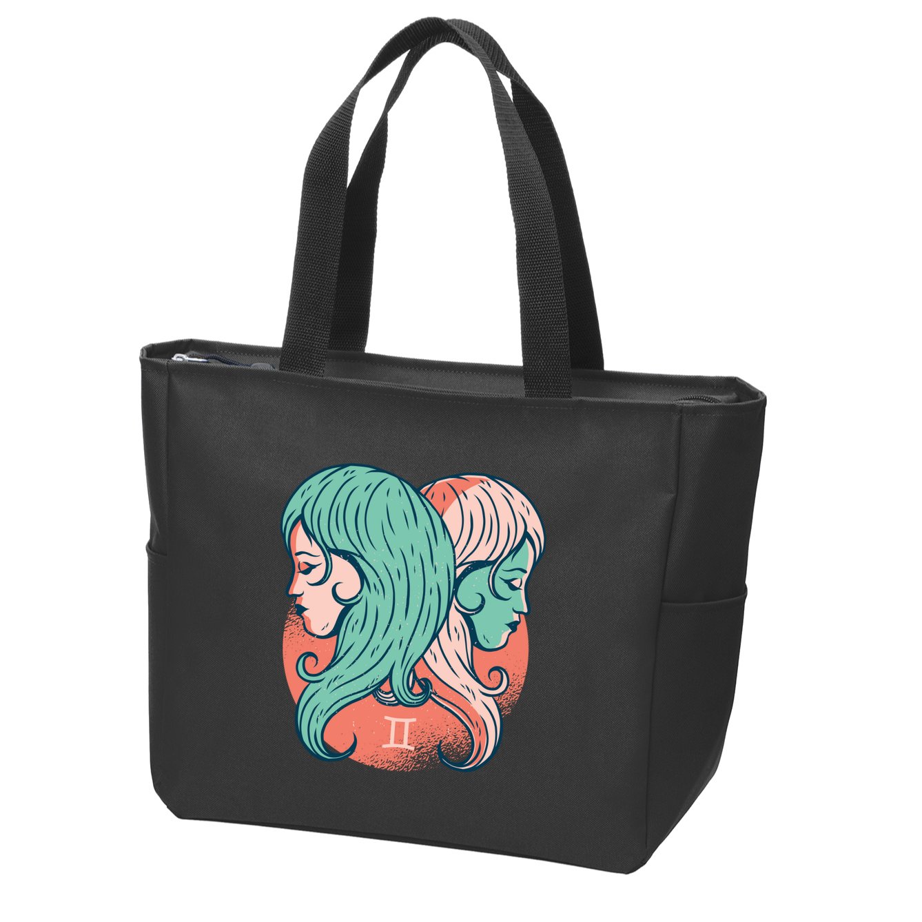 Gemini Zodiac Girl Zip Tote Bag