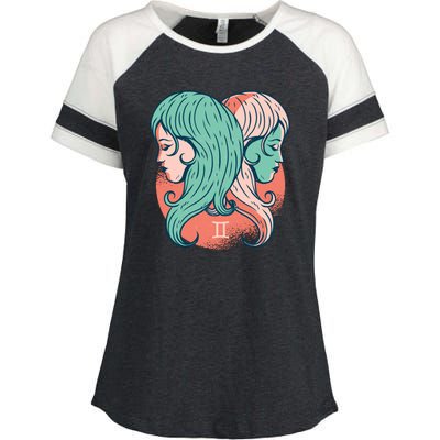 Gemini Zodiac Girl Enza Ladies Jersey Colorblock Tee