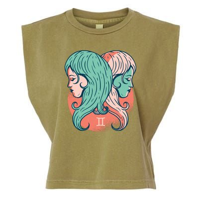 Gemini Zodiac Girl Garment-Dyed Women's Muscle Tee