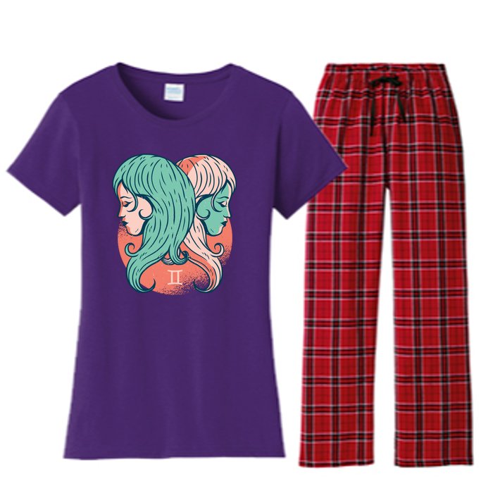 Gemini Zodiac Girl Women's Flannel Pajama Set