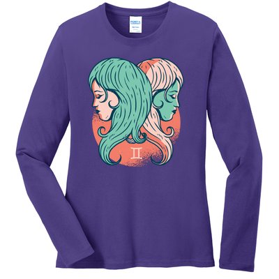 Gemini Zodiac Girl Ladies Long Sleeve Shirt