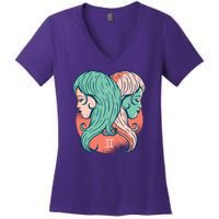 Gemini Zodiac Girl Women's V-Neck T-Shirt