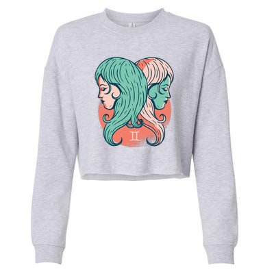 Gemini Zodiac Girl Cropped Pullover Crew