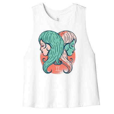 Gemini Zodiac Girl Women's Racerback Cropped Tank