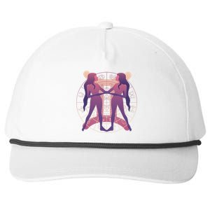 Gemini Zodiac Symbol Snapback Five-Panel Rope Hat