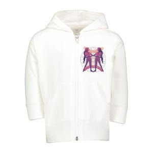 Gemini Zodiac Symbol Toddler Zip Fleece Hoodie