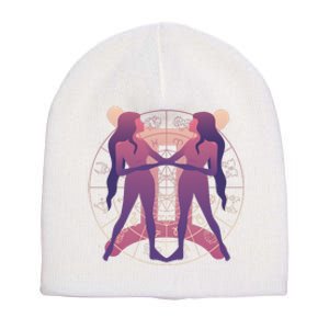 Gemini Zodiac Symbol Short Acrylic Beanie