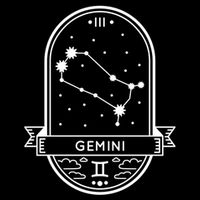 Gemini Zodiac Symbol Design 7-Panel Snapback Hat