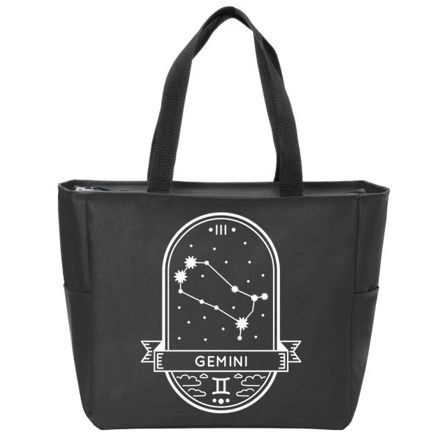 Gemini Zodiac Symbol Design Zip Tote Bag