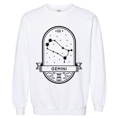 Gemini Zodiac Symbol Design Garment-Dyed Sweatshirt