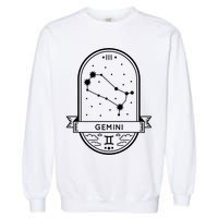 Gemini Zodiac Symbol Design Garment-Dyed Sweatshirt