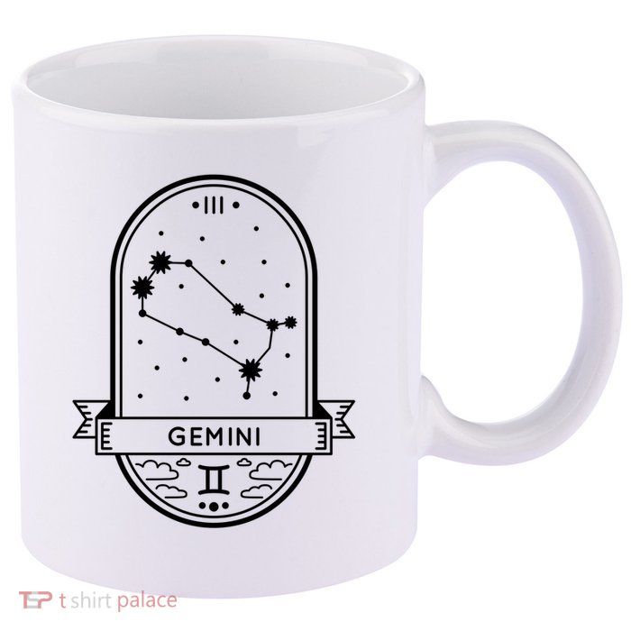Gemini Zodiac Symbol Design 11oz C Handle Ceramic Mug