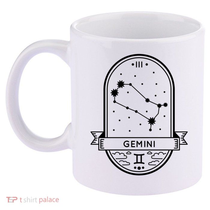 Gemini Zodiac Symbol Design 11oz C Handle Ceramic Mug