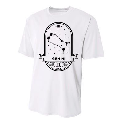 Gemini Zodiac Symbol Design Performance Sprint T-Shirt