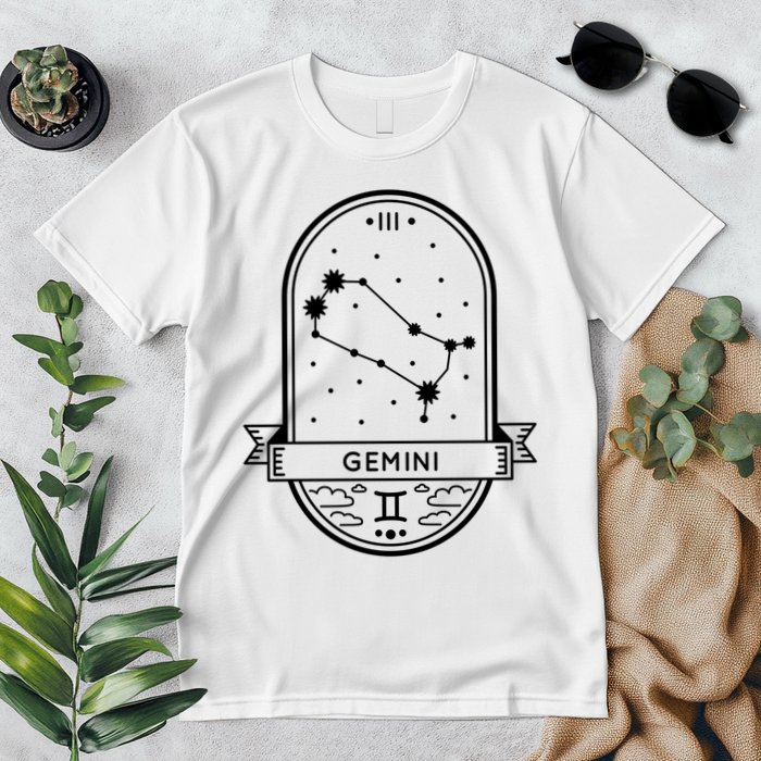 Gemini Zodiac Symbol Design Premium T-Shirt