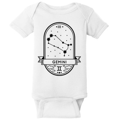 Gemini Zodiac Symbol Design Baby Bodysuit