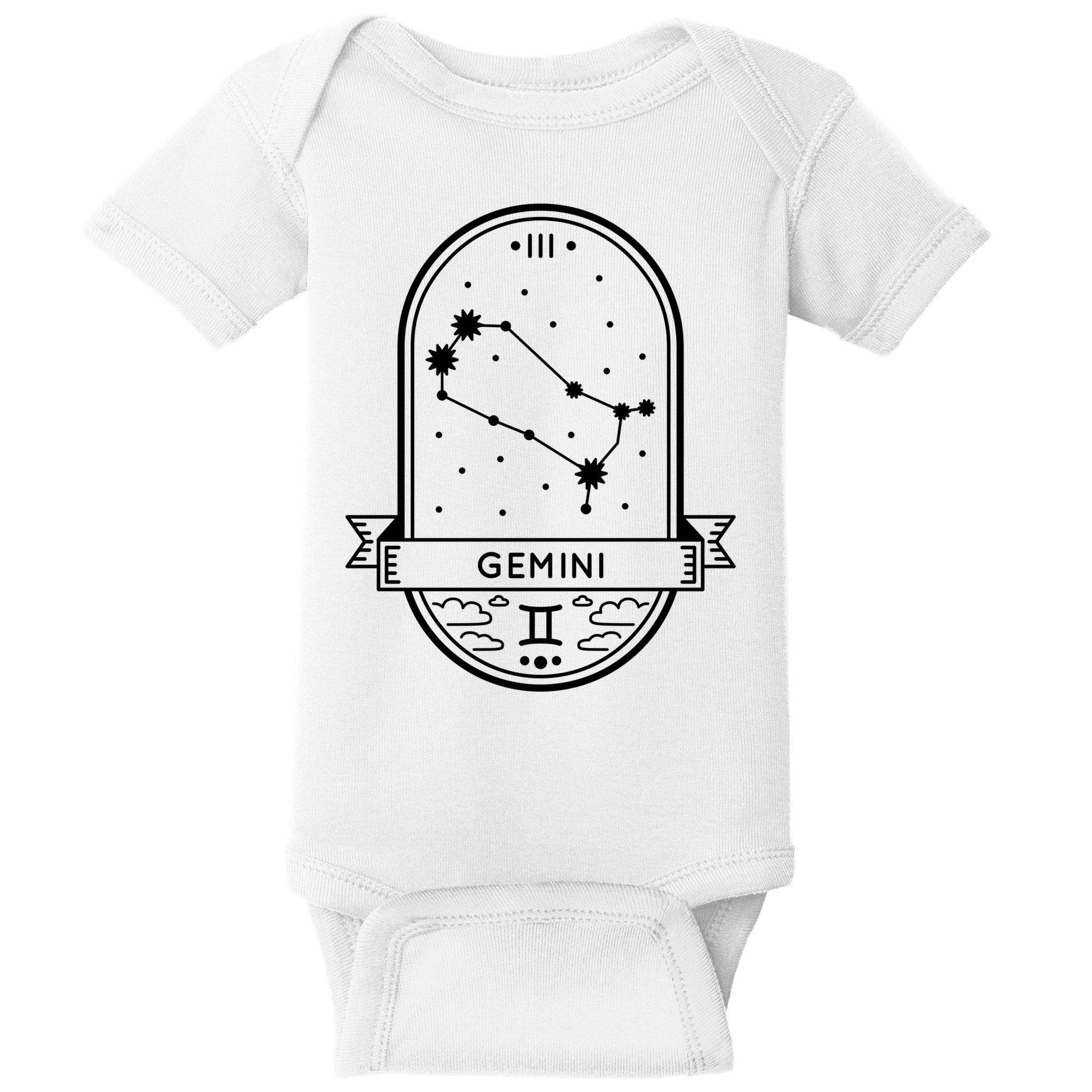 Gemini Zodiac Symbol Design Baby Bodysuit