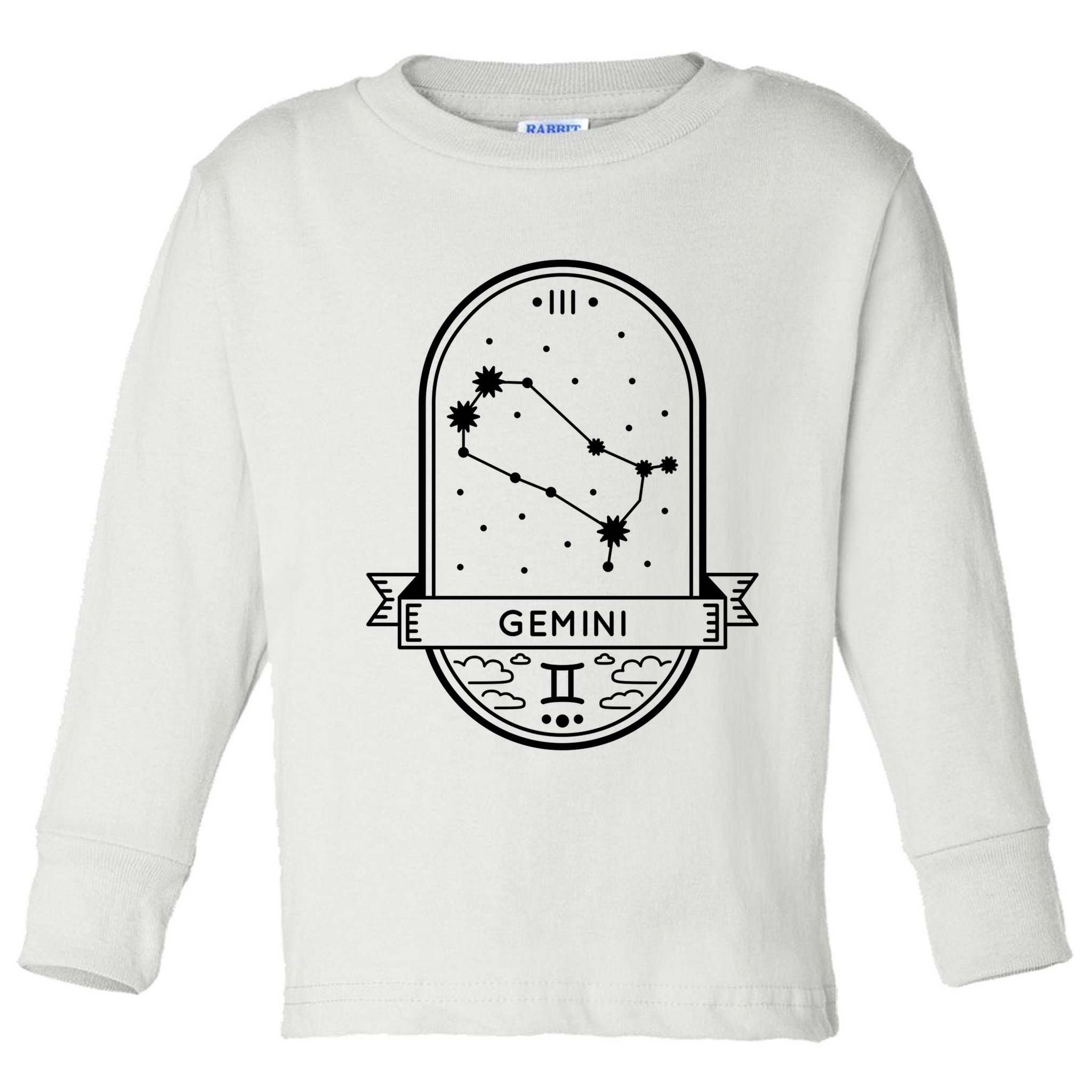 Gemini Zodiac Symbol Design Toddler Long Sleeve Shirt