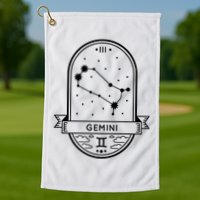 Gemini Zodiac Symbol Design Golf Towel