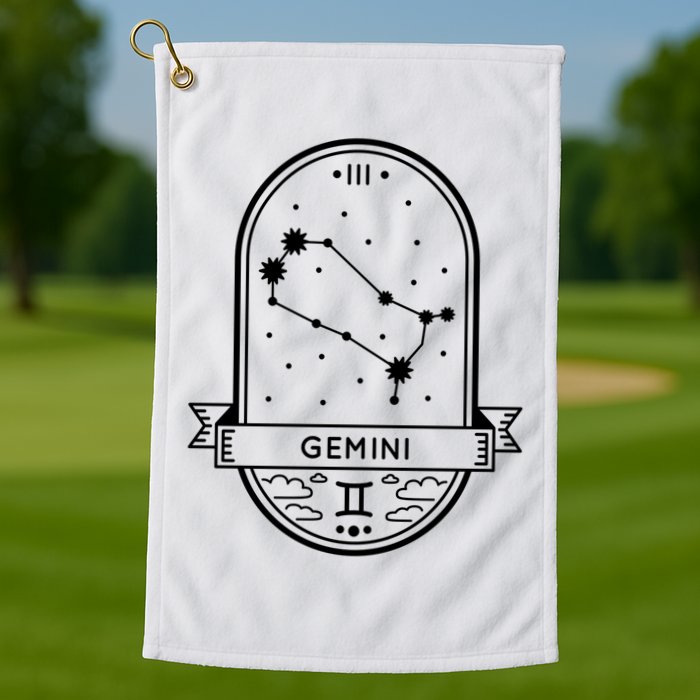 Gemini Zodiac Symbol Design Golf Towel