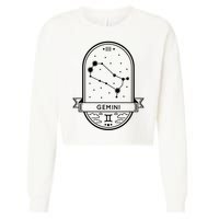 Gemini Zodiac Symbol Design Cropped Pullover Crew