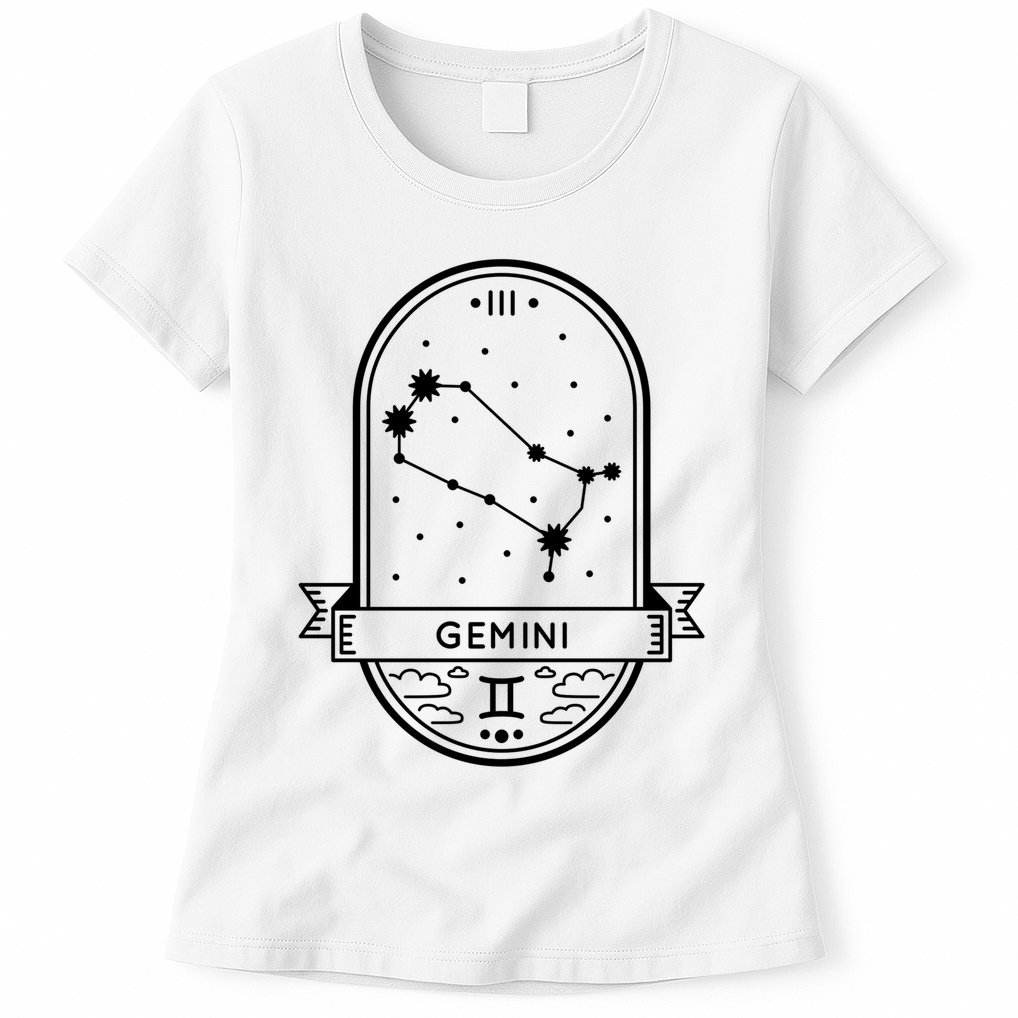 Gemini Zodiac Symbol Design Womens T-Shirt