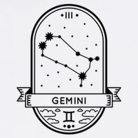 Gemini Zodiac Symbol Design Women's V-Neck T-Shirt