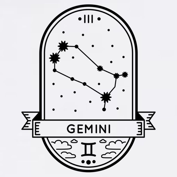 Gemini Zodiac Symbol Design Women's V-Neck T-Shirt