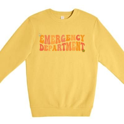 Groovy Emergency Nurse Ed Nurse Er Emergency Departt Gift Premium Crewneck Sweatshirt