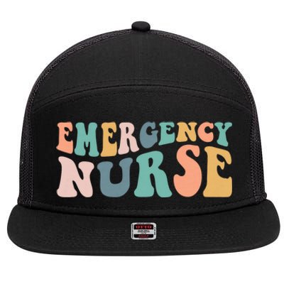 Groovy Er Nurse Emergency Room Nurse School Women Nursing 7 Panel Mesh Trucker Snapback Hat