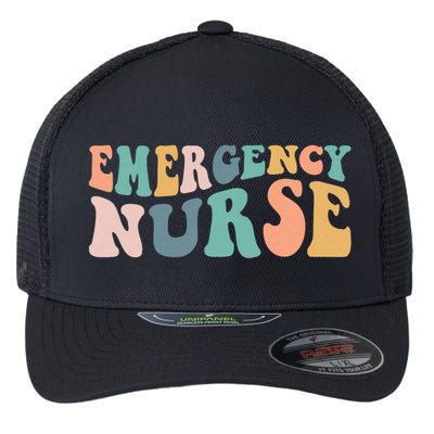 Groovy Er Nurse Emergency Room Nurse School Women Nursing Flexfit Unipanel Trucker Cap