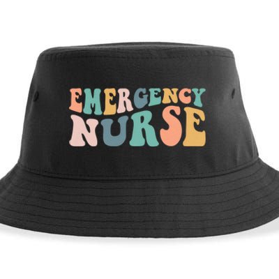 Groovy Er Nurse Emergency Room Nurse School Women Nursing Sustainable Bucket Hat