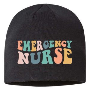 Groovy Er Nurse Emergency Room Nurse School Women Nursing Sustainable Beanie