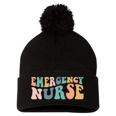 Groovy Er Nurse Emergency Room Nurse School Women Nursing Pom Pom 12in Knit Beanie