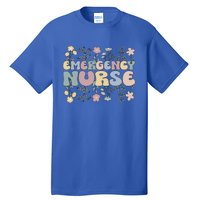 Groovy Emergency Nurse Flowers Emergency Nursing Gift Tall T-Shirt