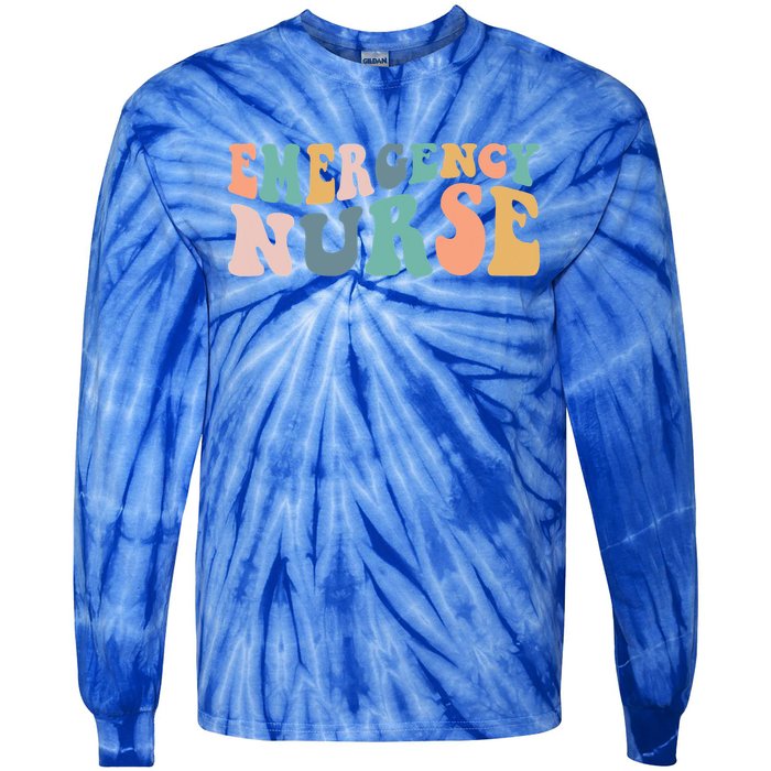 Groovy Er Nurse Emergency Room Nurse School Nursing Gift Tie-Dye Long Sleeve Shirt