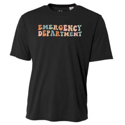 Groovy Emergency Nurse ED ER Emergency Department Nursing Cooling Performance Crew T-Shirt