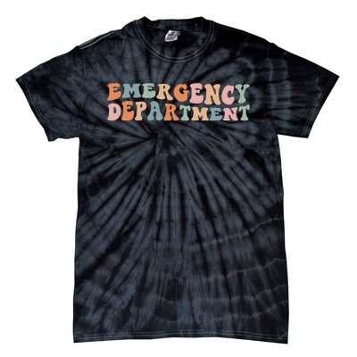 Groovy Emergency Nurse ED ER Emergency Department Nursing Tie-Dye T-Shirt