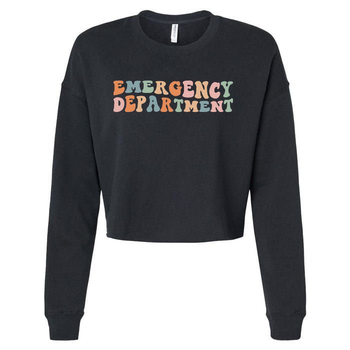 Groovy Emergency Nurse ED ER Emergency Department Nursing Cropped Pullover Crew