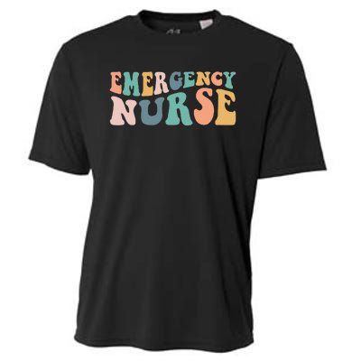 Groovy ER Nurse Emergency Room Nurse School Women Nursing Cooling Performance Crew T-Shirt