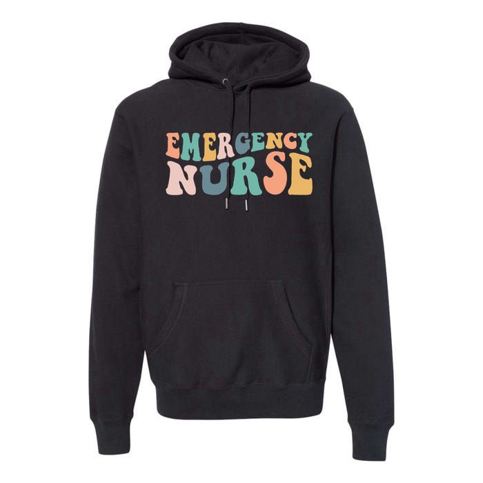 Groovy ER Nurse Emergency Room Nurse School Women Nursing Premium Hoodie