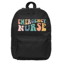 Groovy ER Nurse Emergency Room Nurse School Women Nursing 16 in Basic Backpack