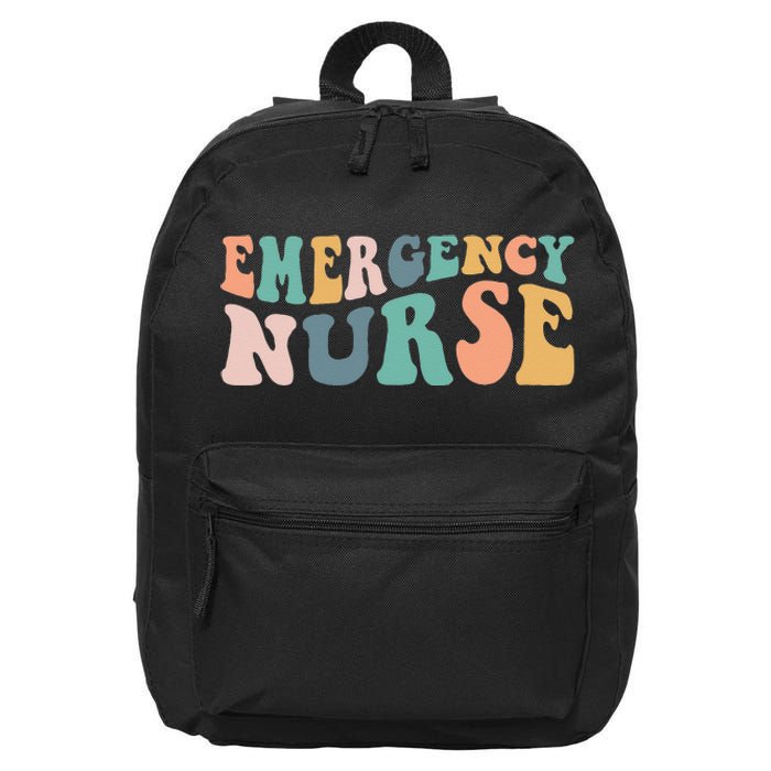 Groovy ER Nurse Emergency Room Nurse School Women Nursing 16 in Basic Backpack