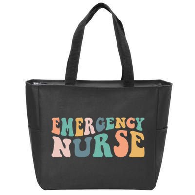 Groovy ER Nurse Emergency Room Nurse School Women Nursing Zip Tote Bag