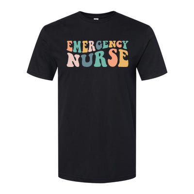 Groovy ER Nurse Emergency Room Nurse School Women Nursing Softstyle CVC T-Shirt